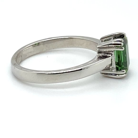 Green Tourmaline 1.87ct Solid 14K White Gold Ring - Picture 5 of 7